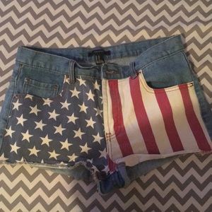 Forever 21 - American Flag Denim Shorts